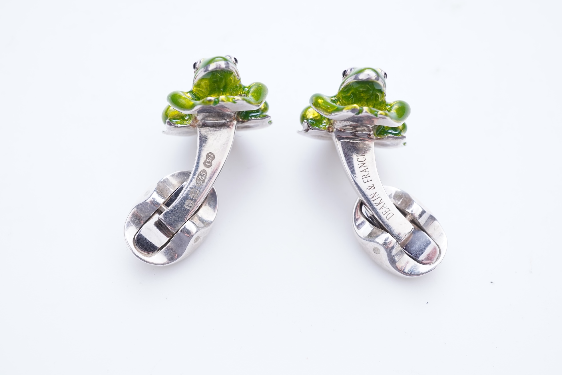 Deakin and Francis, a pair of silver and enamel cufflinks